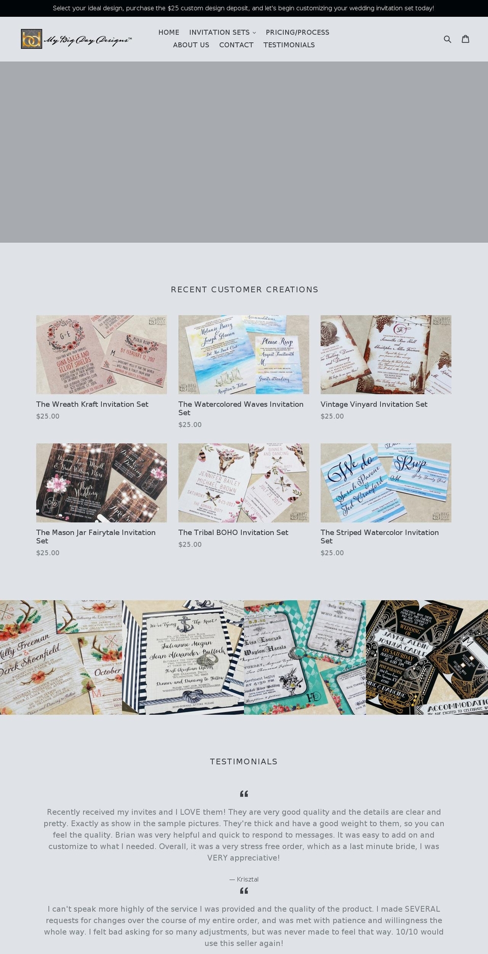 mybigdaydesigns.com shopify website screenshot