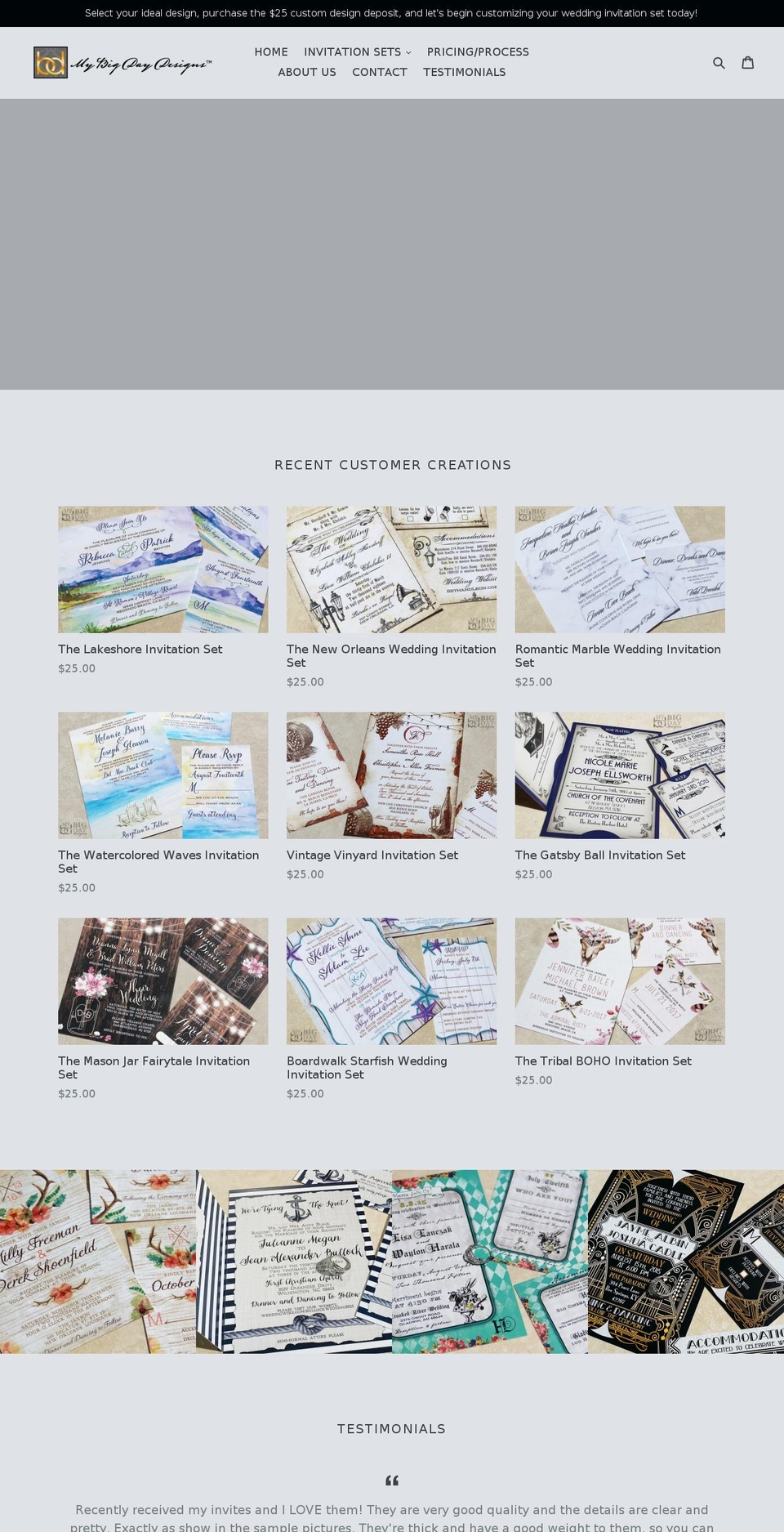 mybigdaydesigns.net shopify website screenshot