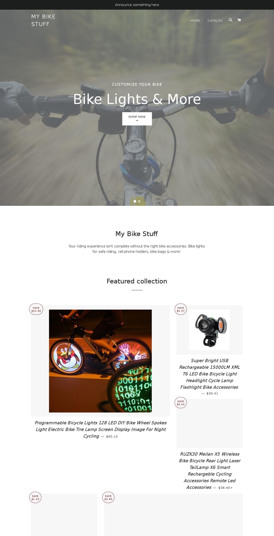 mybikestuff.com — Shopify storefront screenshot