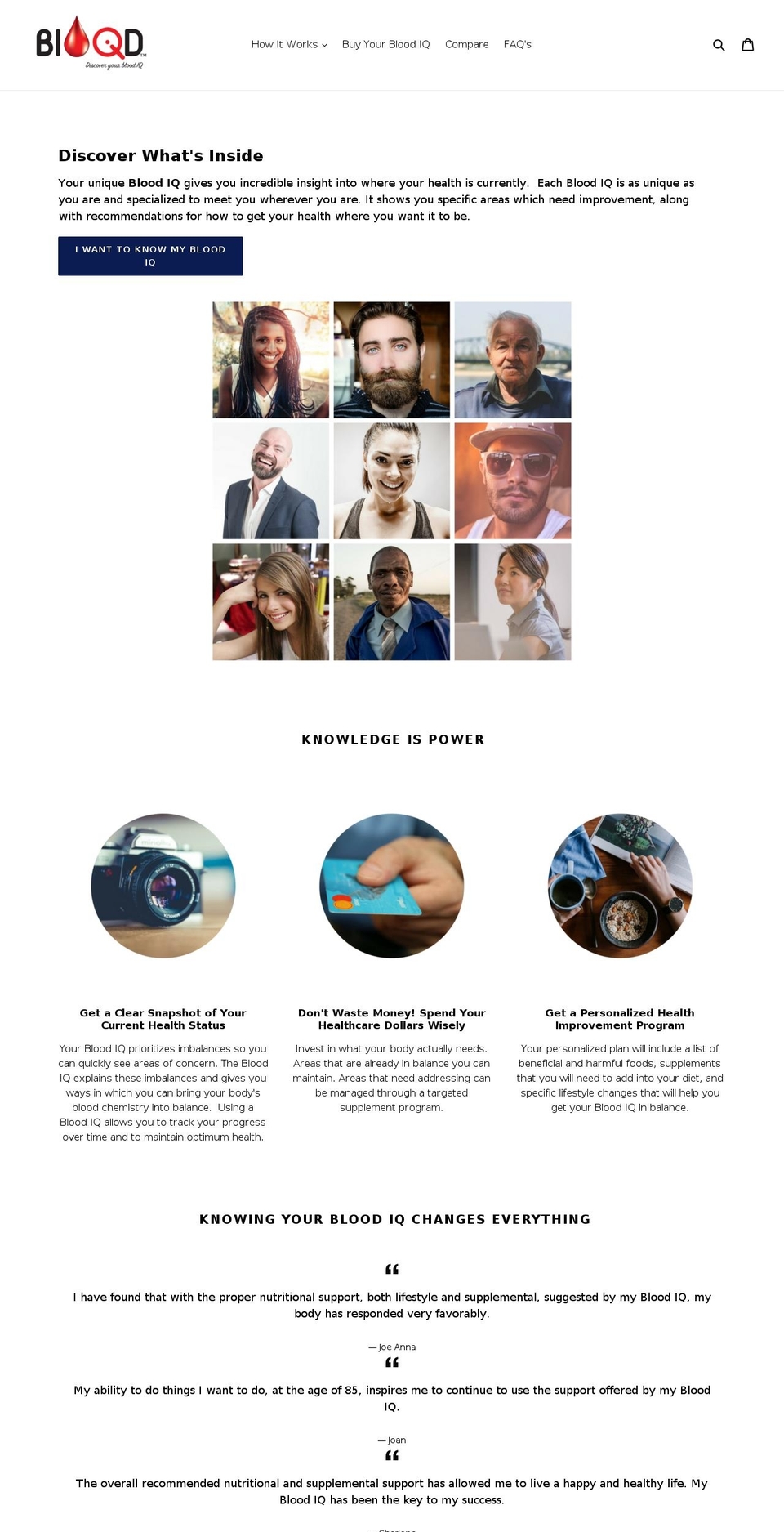 mybloodiq.com — Shopify storefront screenshot