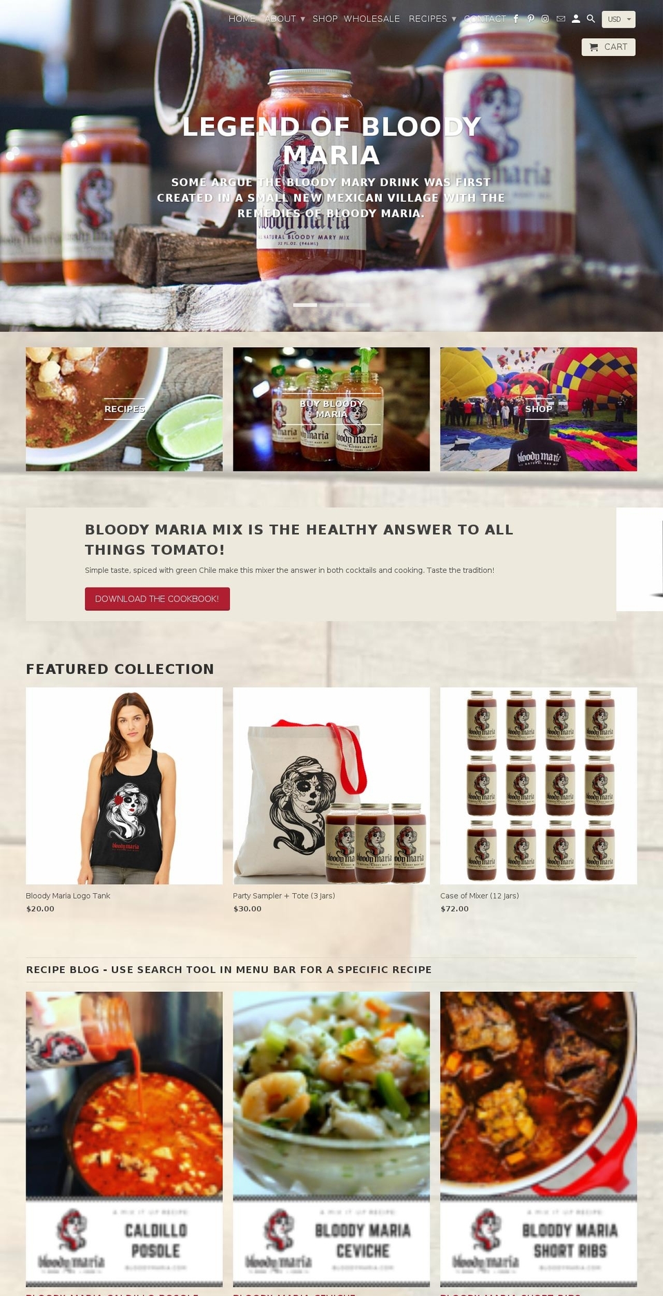 mybloodymaria.com — Shopify storefront screenshot