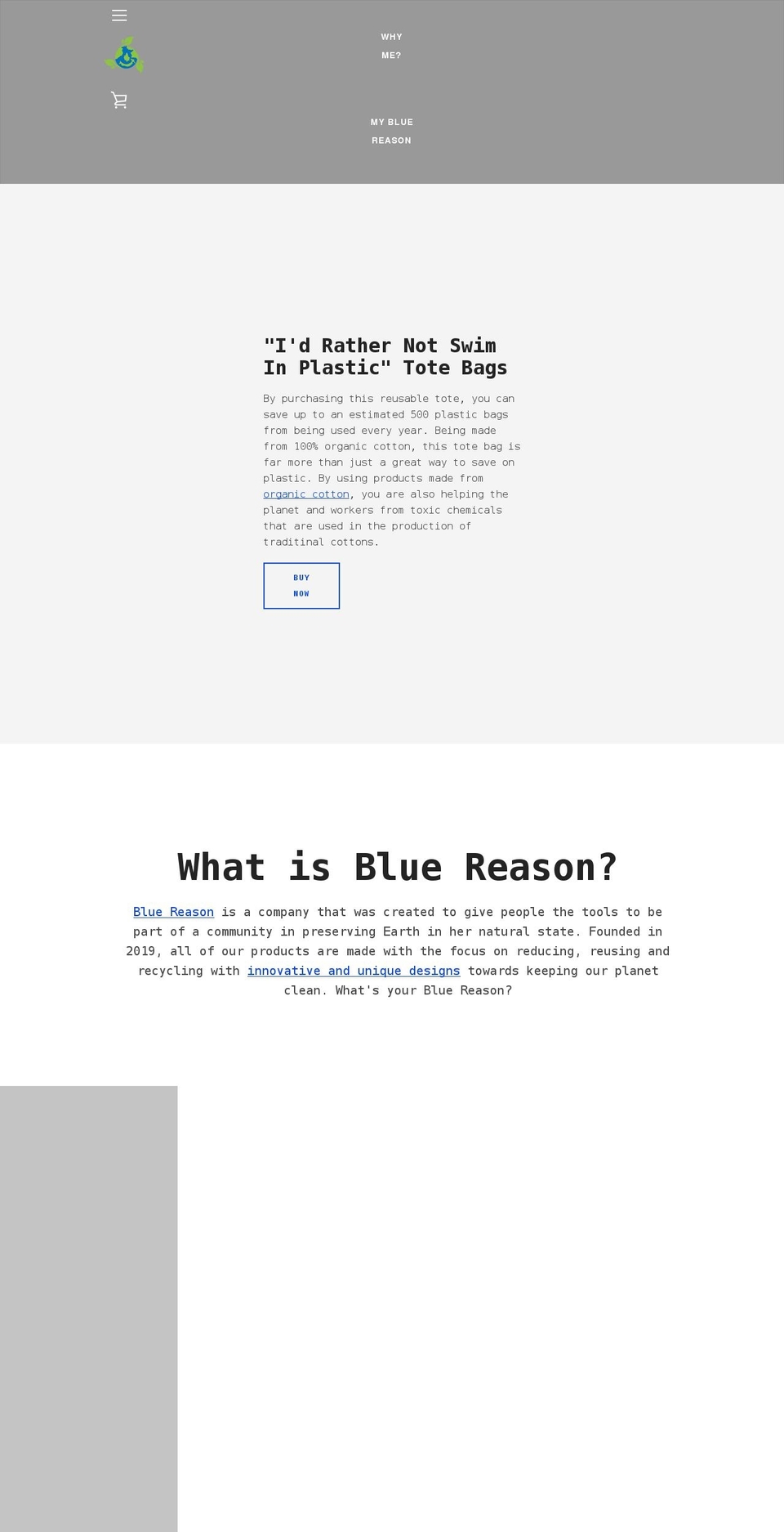 mybluereason.com shopify website screenshot