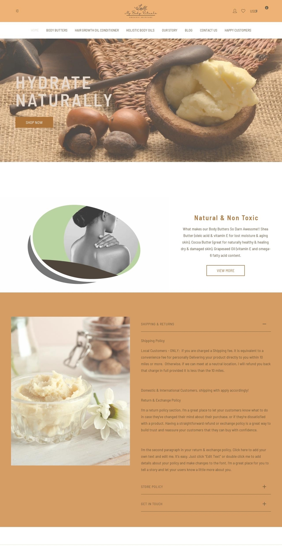 mybodydailyrituals.com shopify website screenshot