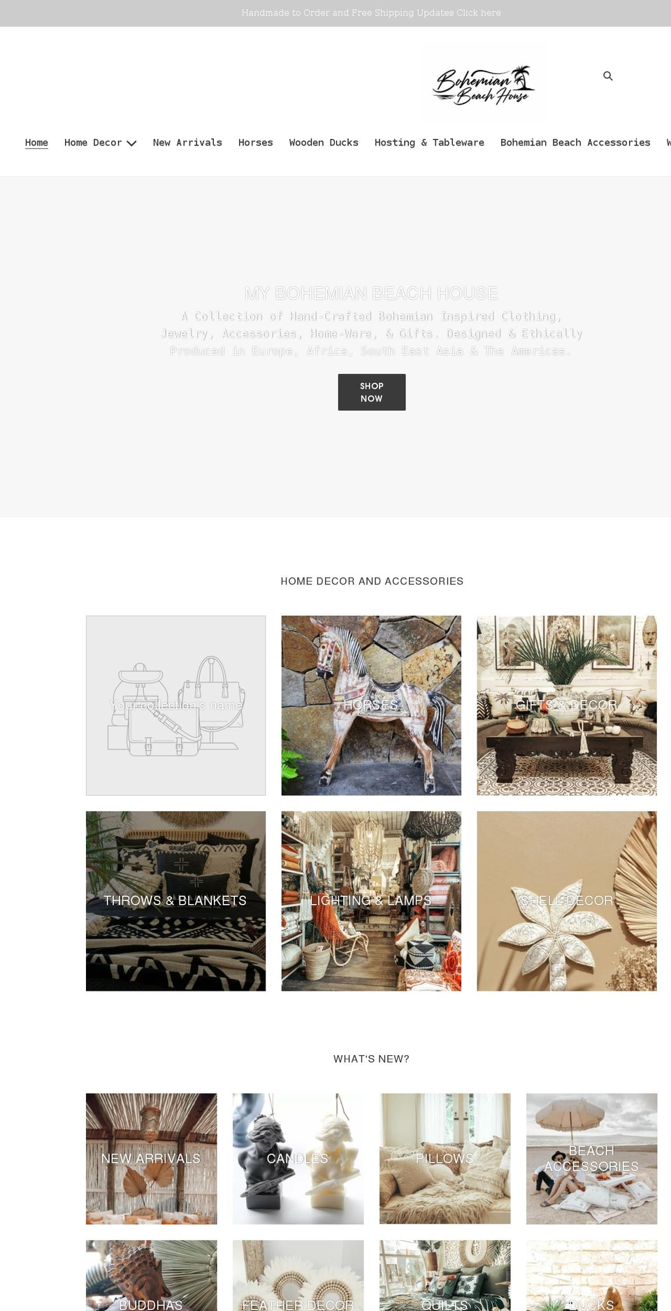 mybohemianbeachhouse.com shopify website screenshot