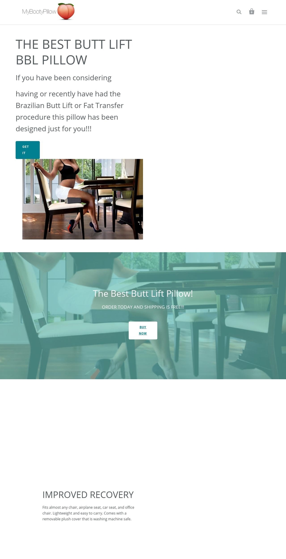 mybootypillow.com — Shopify storefront screenshot