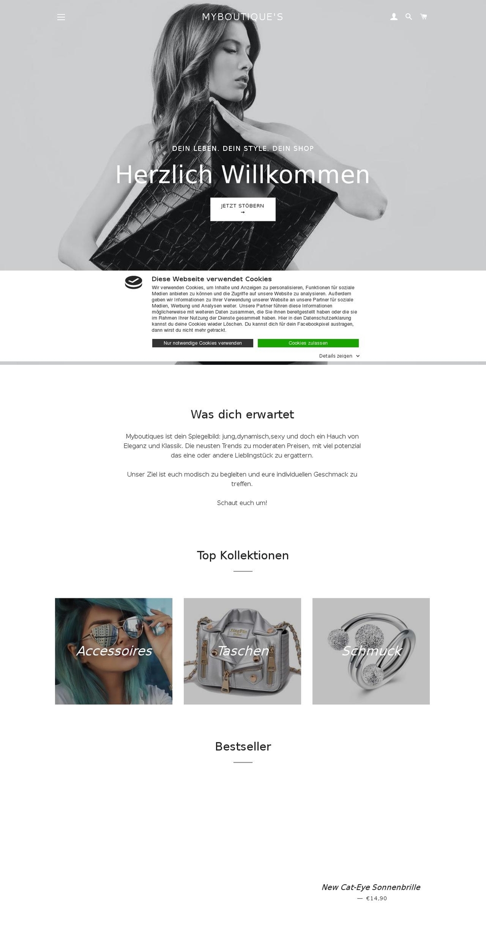 myboutiques.de shopify website screenshot