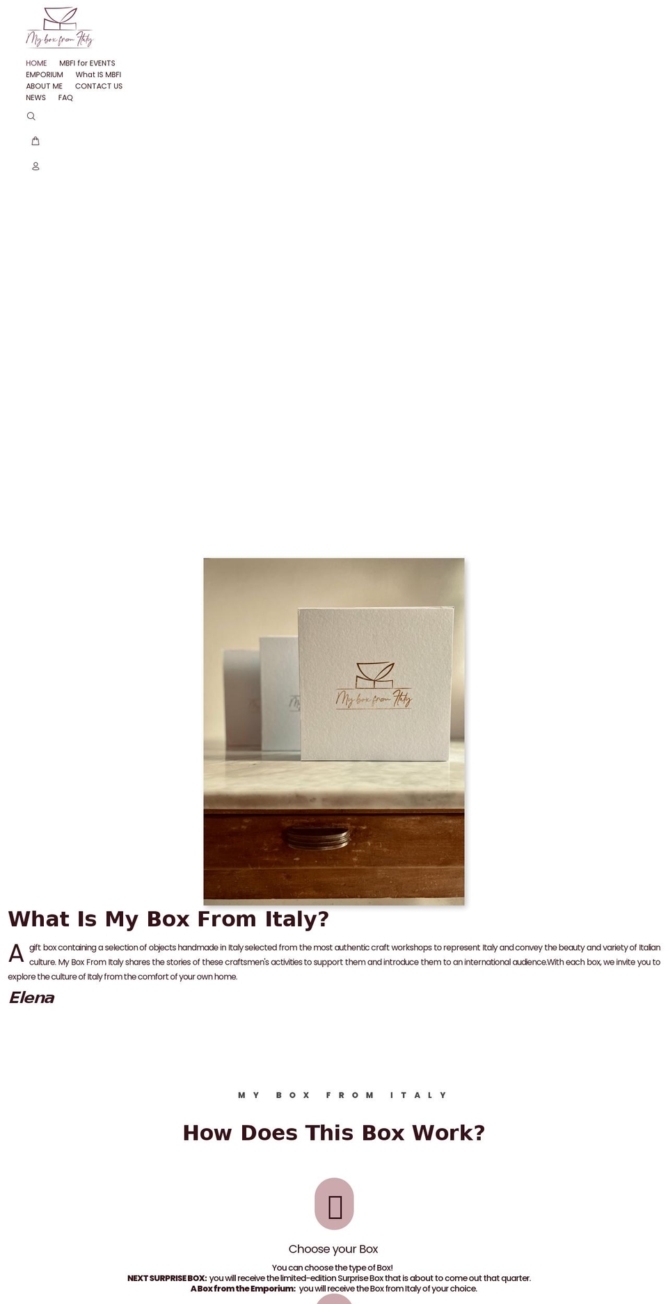 myboxfromitaly.com shopify website screenshot