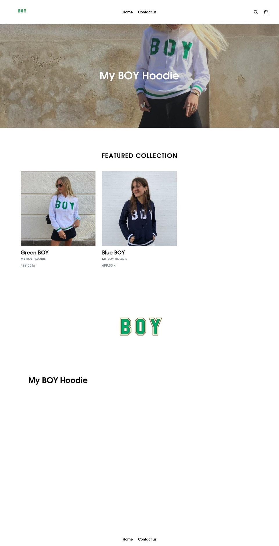 myboyhoodie.com — Shopify storefront screenshot
