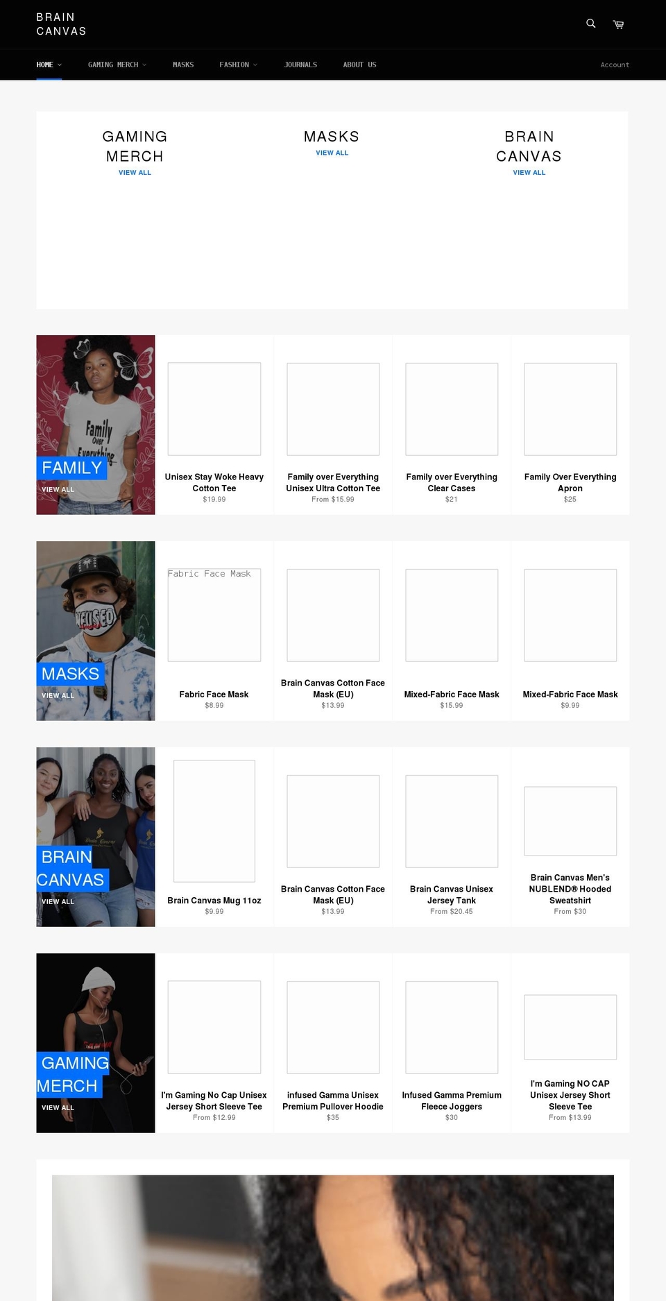 mybraincanvas.com shopify website screenshot