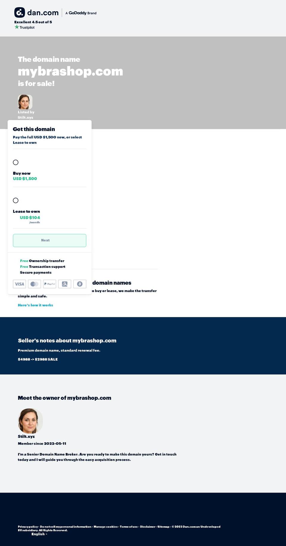 mybrashop.com shopify website screenshot