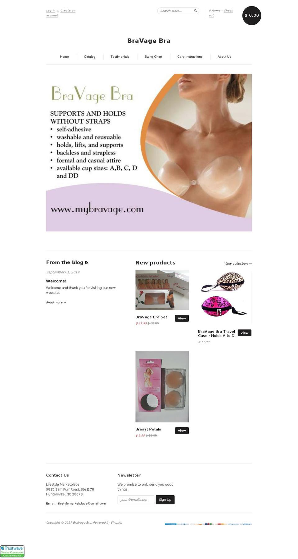 mybravage.com shopify website screenshot