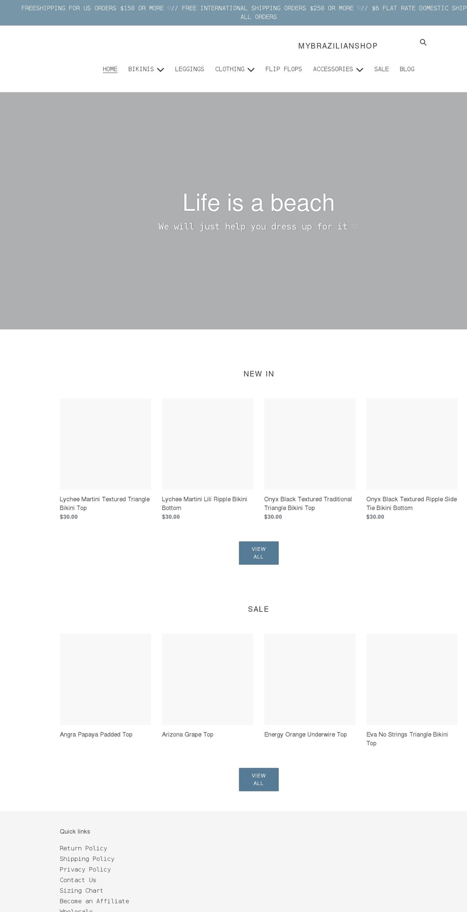 mybrazilianshop.com shopify website screenshot