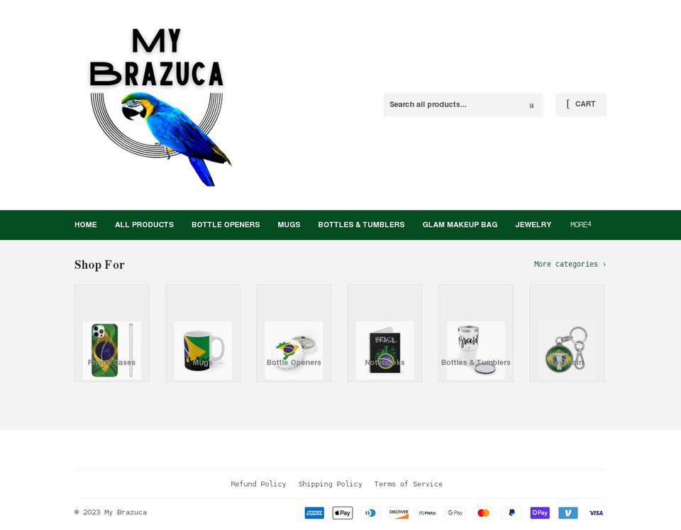 mybrazuca.com shopify website screenshot