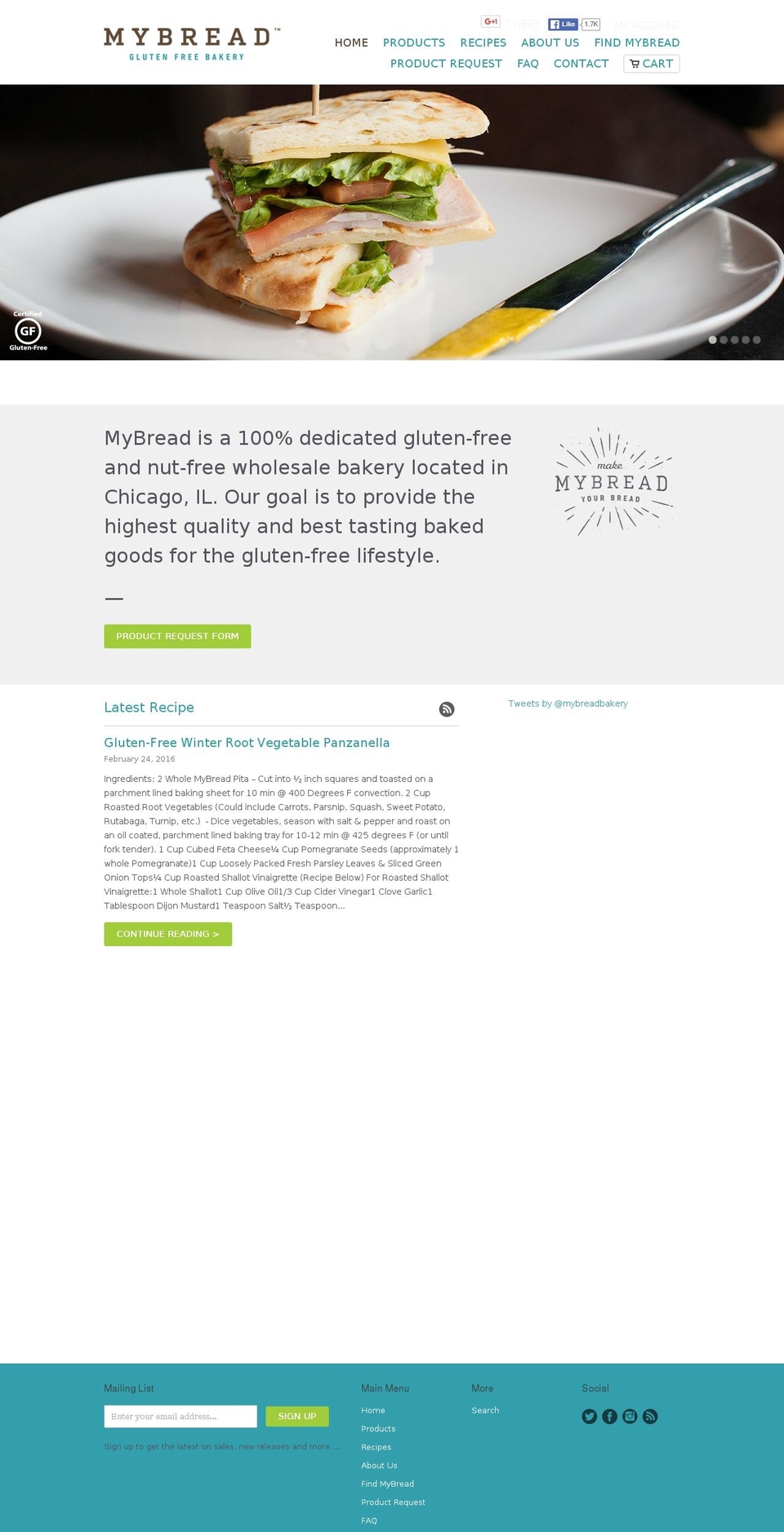 mybreadbakery.com shopify website screenshot