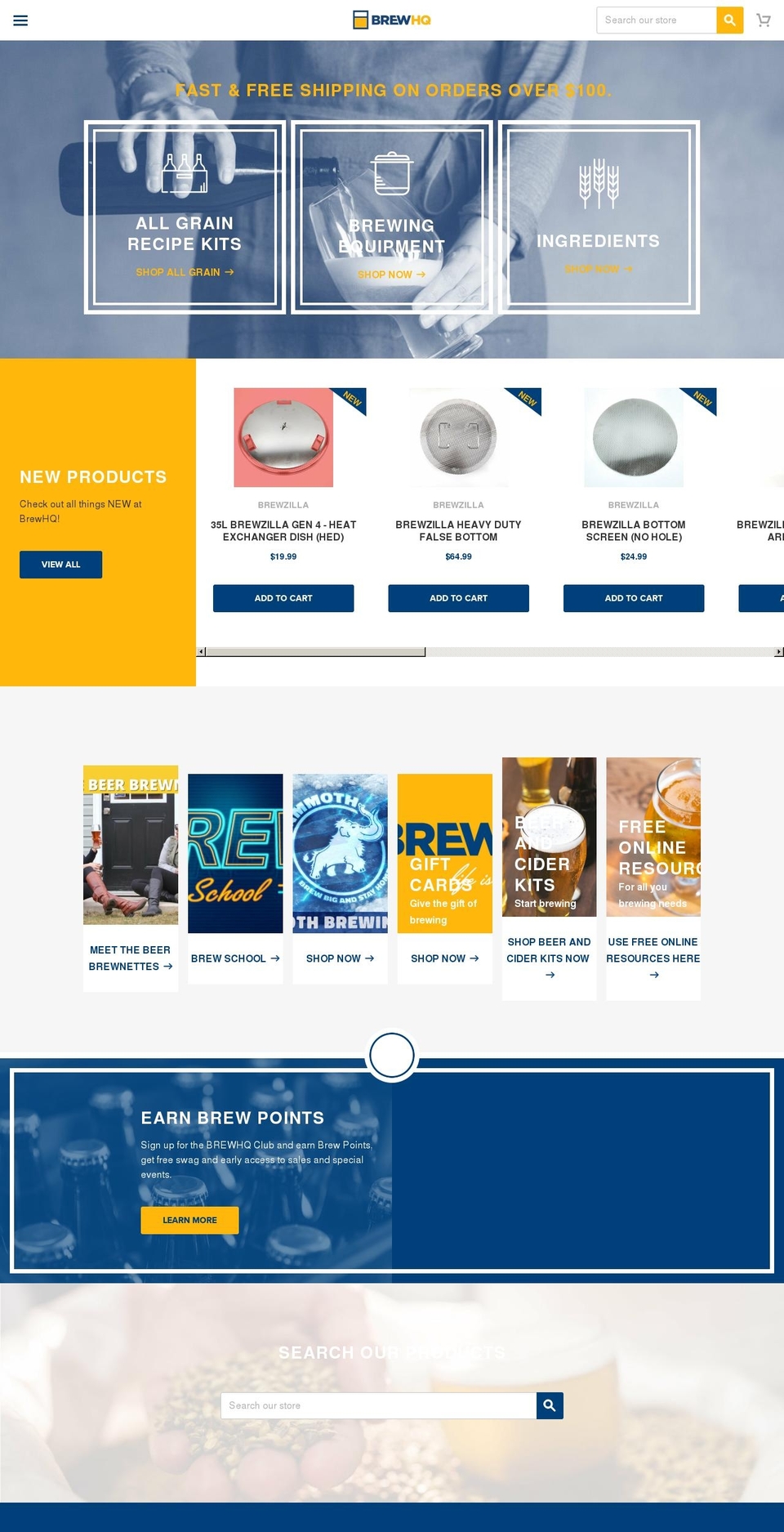 mybrewhq.com — Shopify storefront screenshot