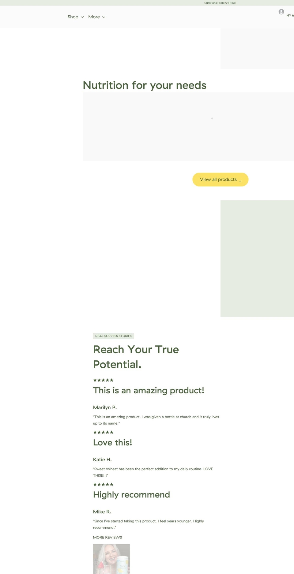 mybrightcore.com shopify website screenshot