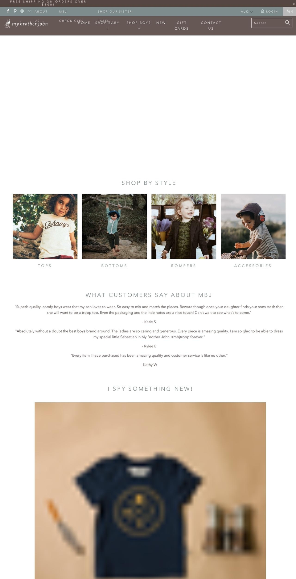 mybrotherjohn.com — Shopify storefront screenshot