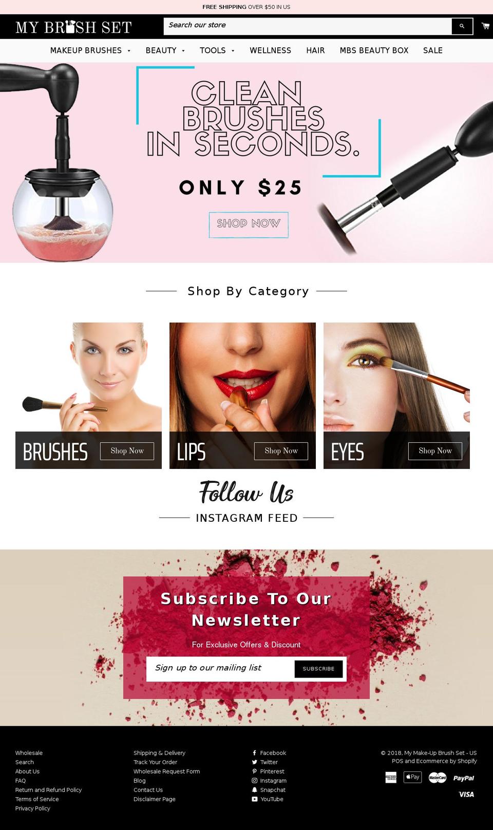 Main-theme+reviews Shopify theme site example mybrushset.com