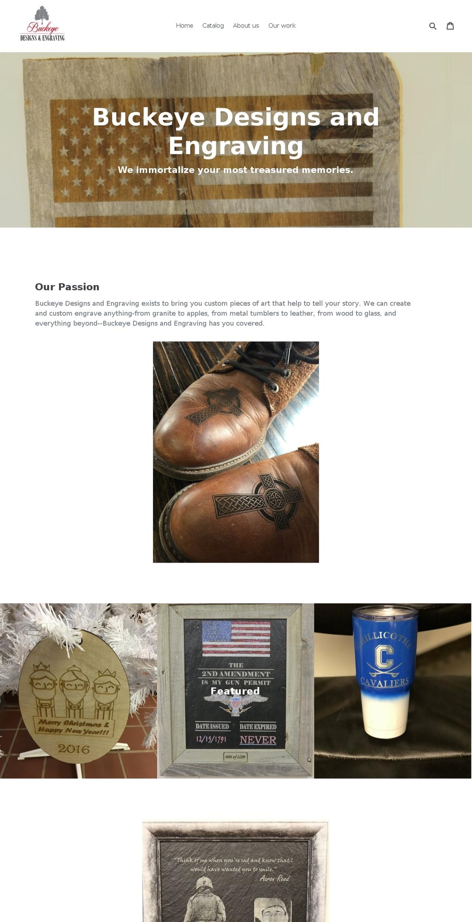 mybuckeyedesigns.com — Shopify storefront screenshot