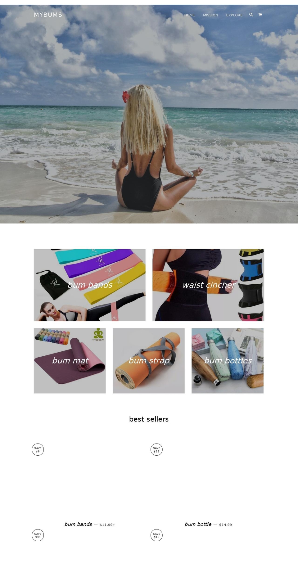 mybums.com — Shopify storefront screenshot