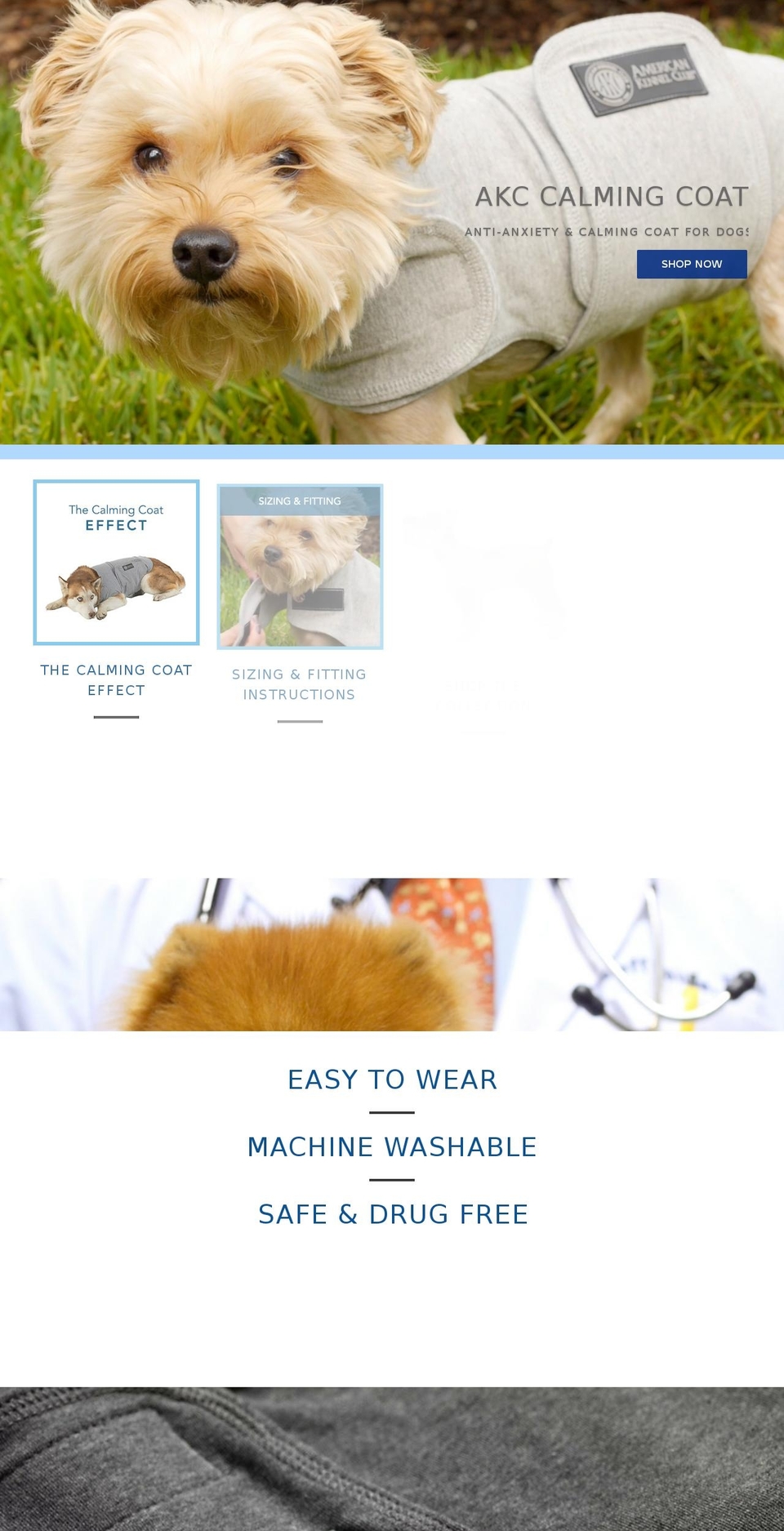 mycalmingcoat.com shopify website screenshot