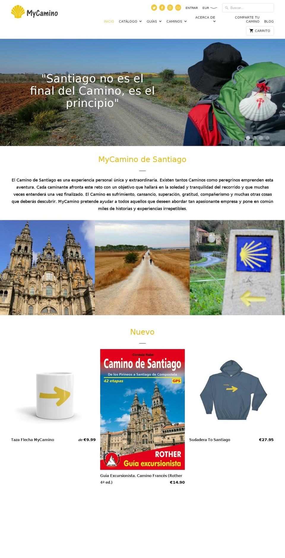 mycaminodesantiago.com — Shopify storefront screenshot