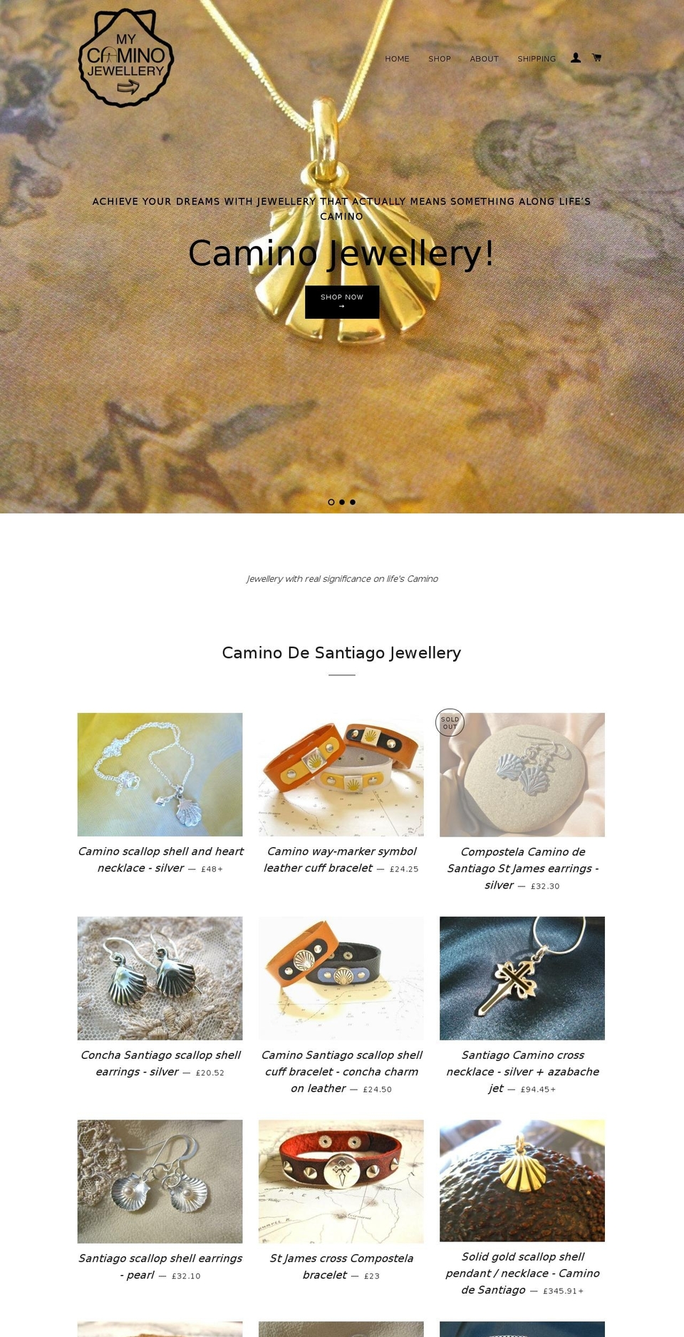 mycaminojewellery.com — Shopify storefront screenshot