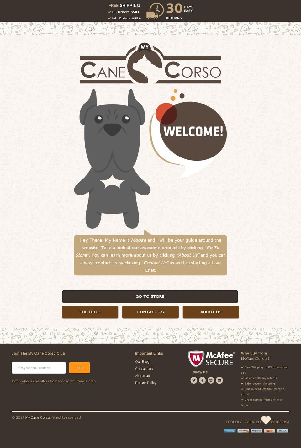 mycanecorso.com shopify website screenshot