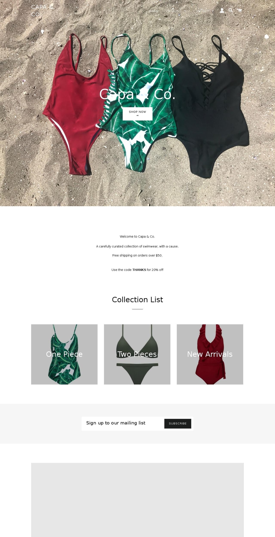 mycapaandco.com — Shopify storefront screenshot
