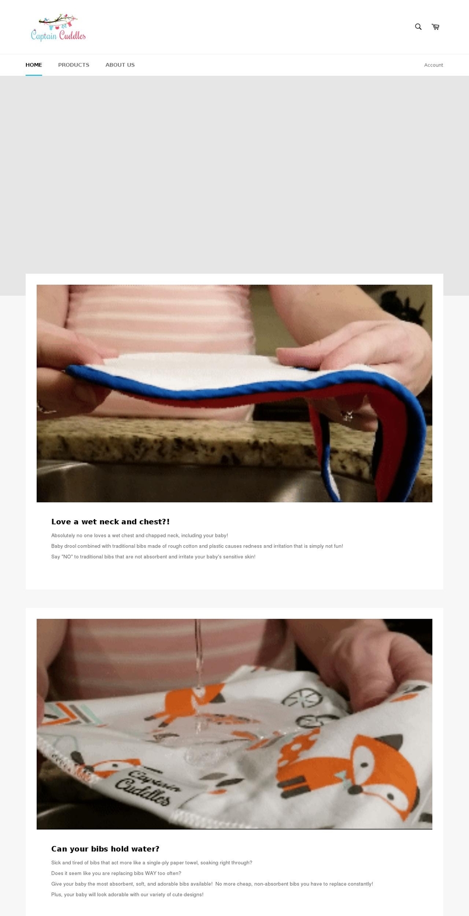mycaptaincuddles.com — Shopify storefront screenshot