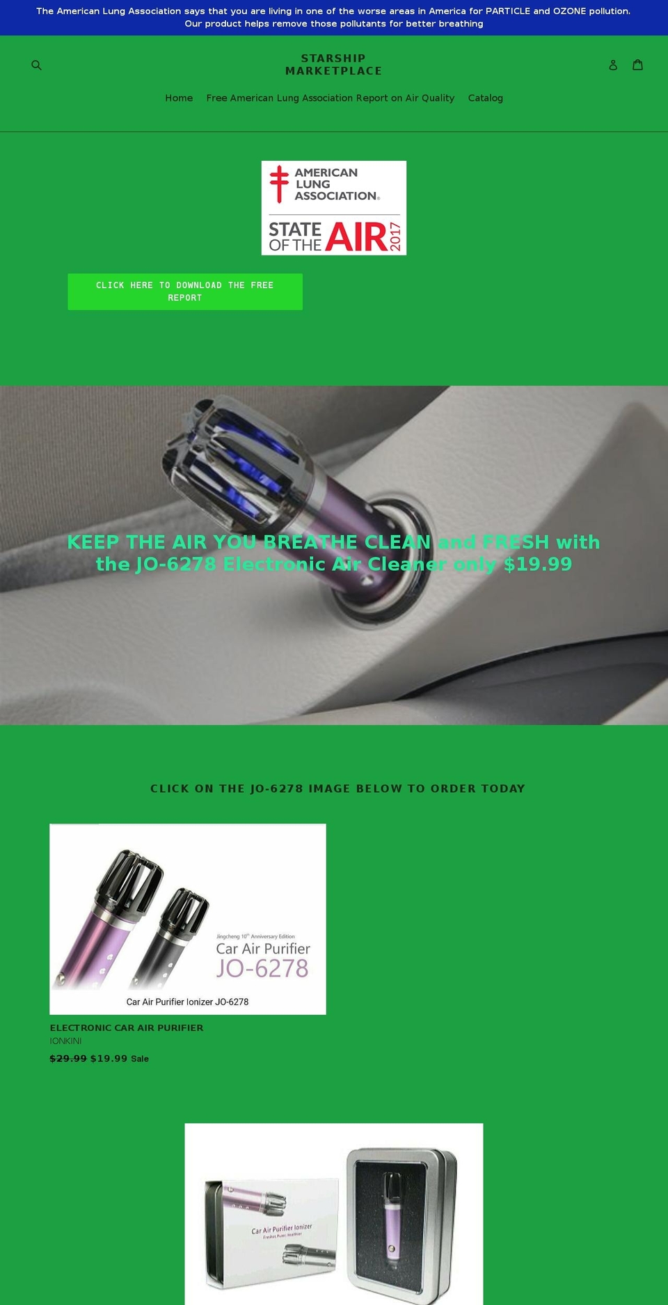 Starship Marketplace JO 6278 Shopify theme site example mycarairpurifier.com