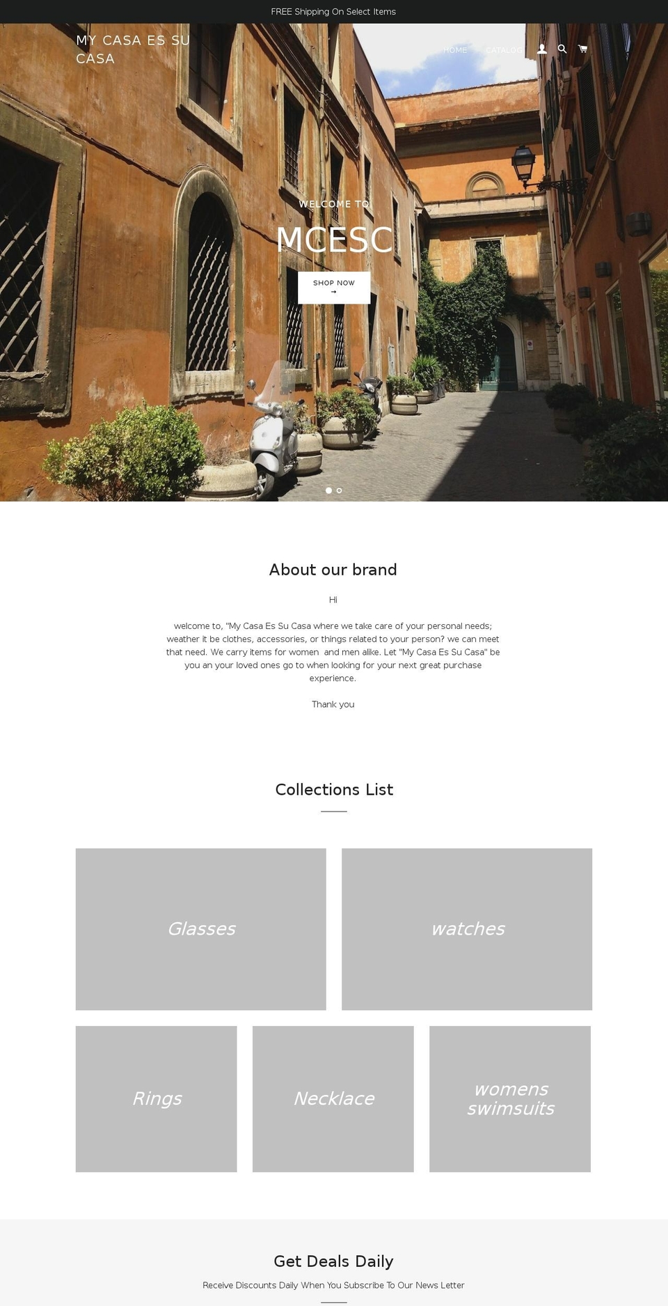 mycasaessucasa.com — Shopify storefront screenshot