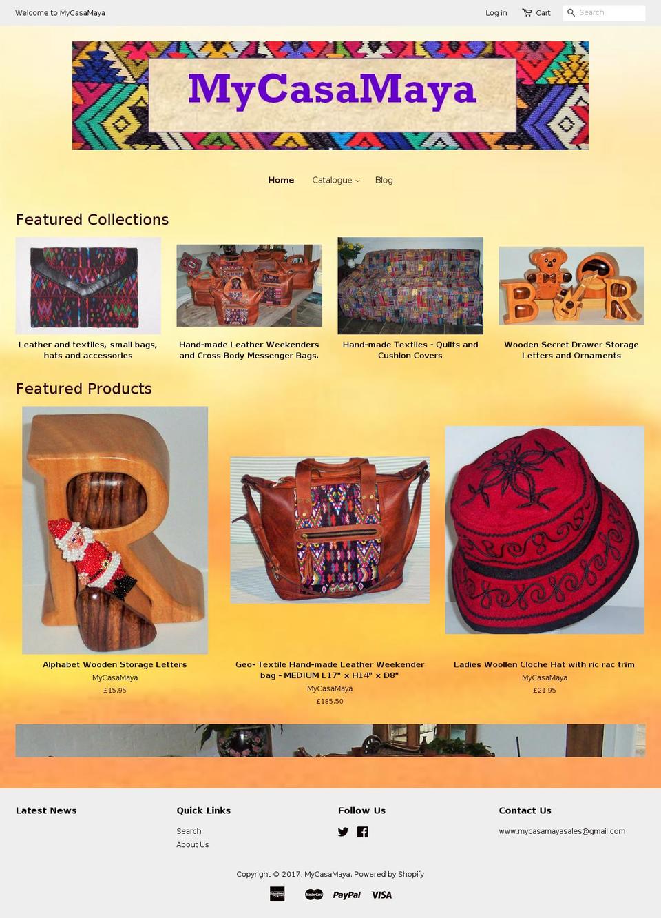 mycasamaya.com shopify website screenshot