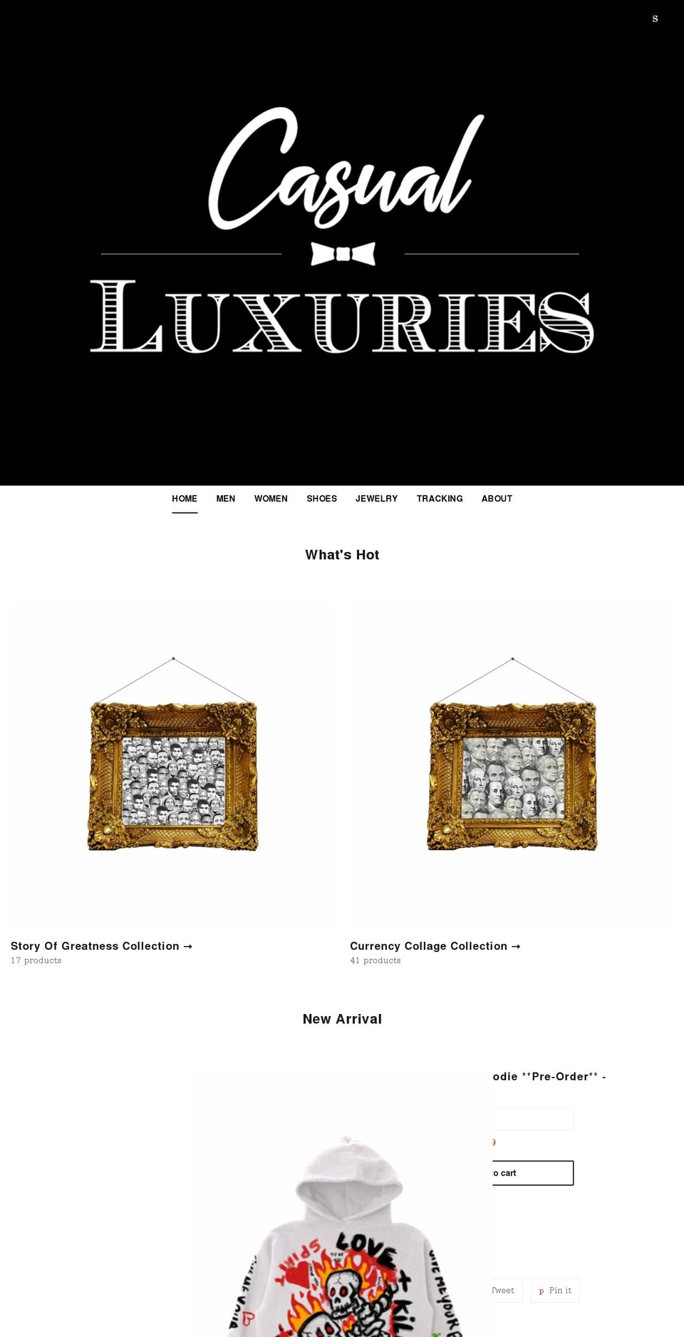mycasualluxuries.com shopify website screenshot