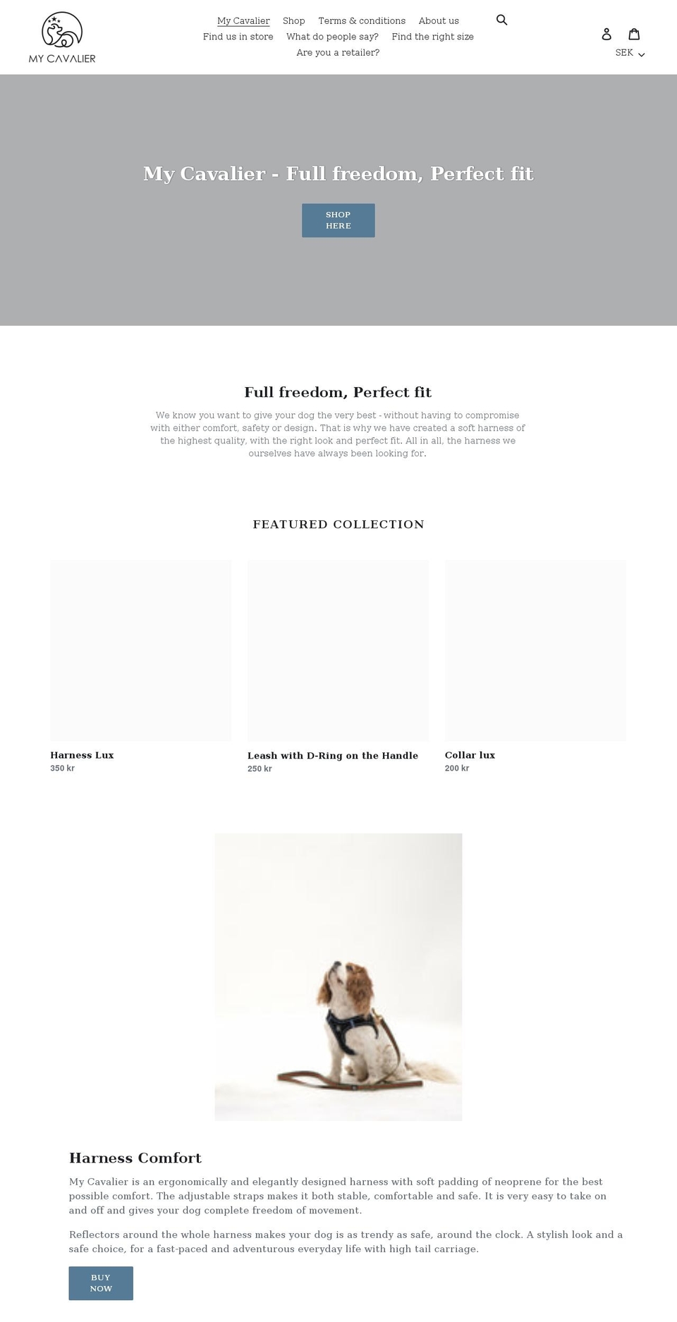 mycavalier.se shopify website screenshot