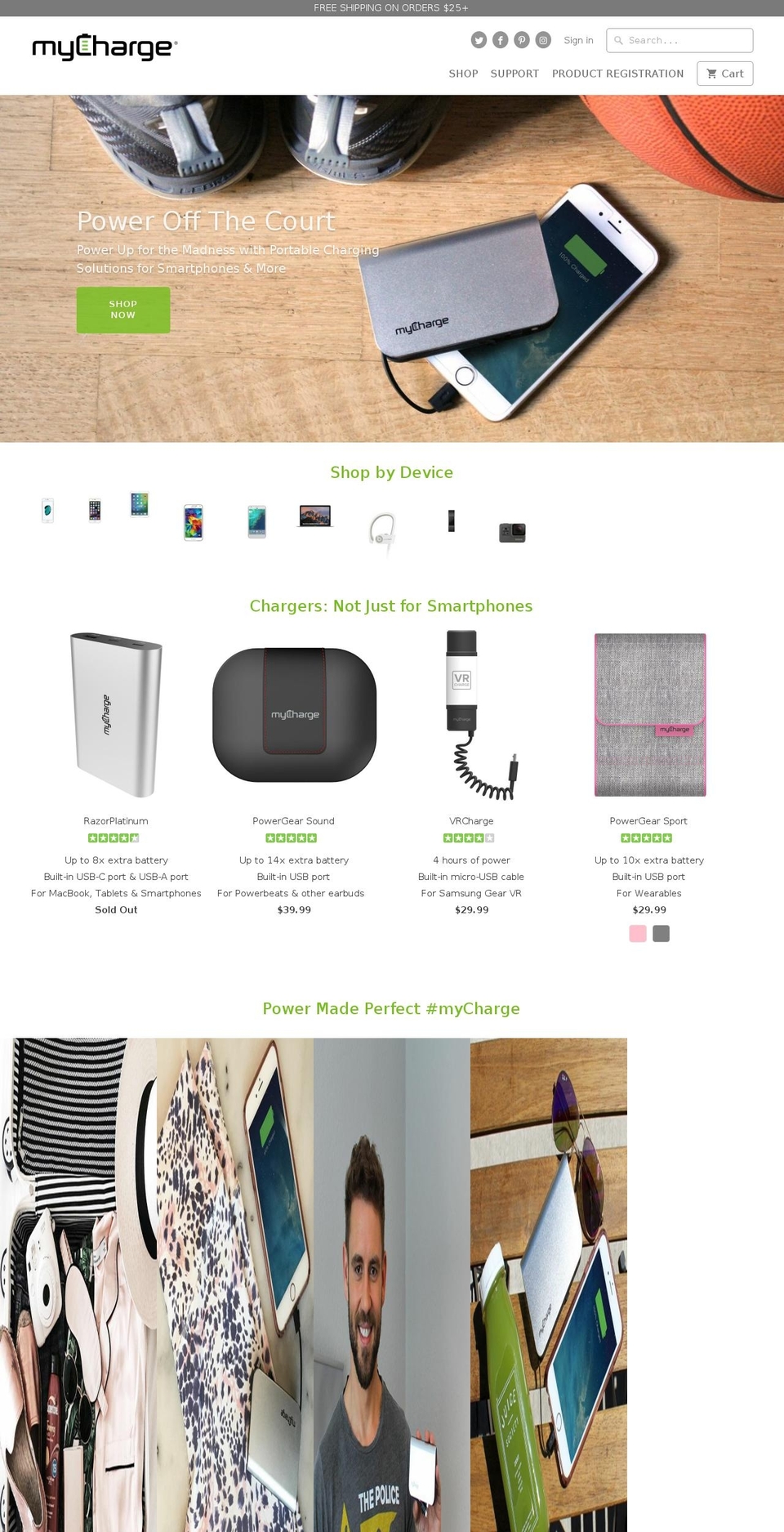 August Shopify theme site example mycharge.com