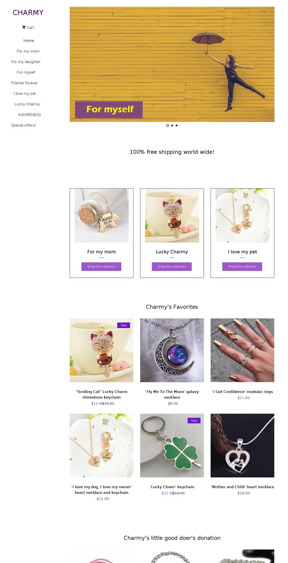 mycharmy.com shopify website screenshot