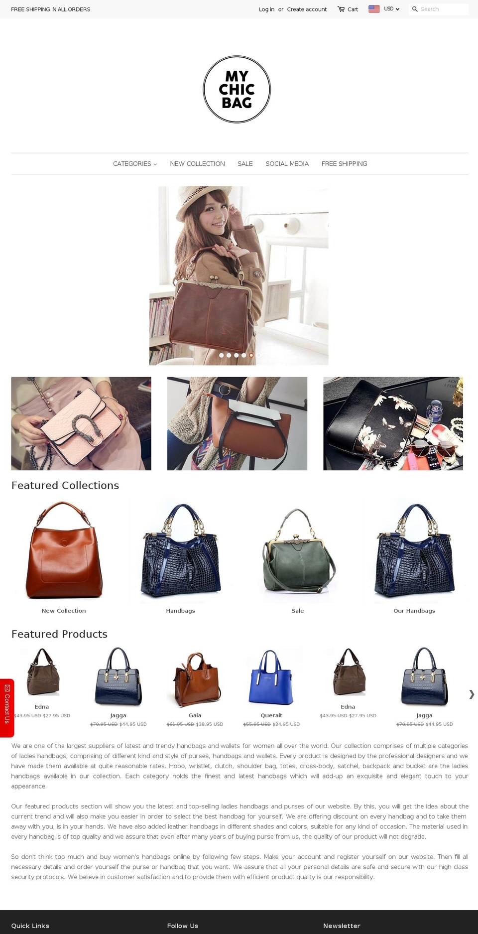 mychicbag.com shopify website screenshot