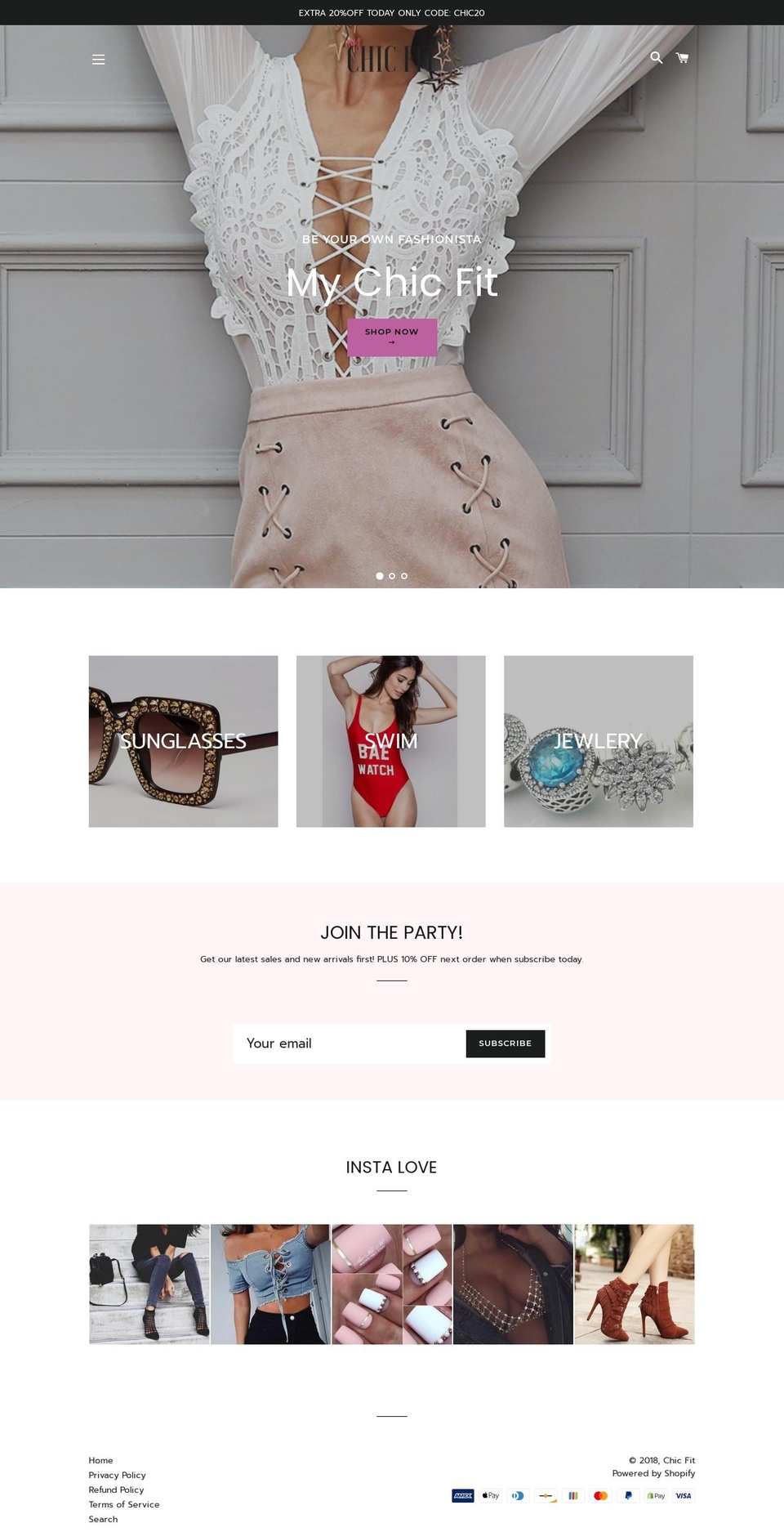 mychicfit.com — Shopify storefront screenshot