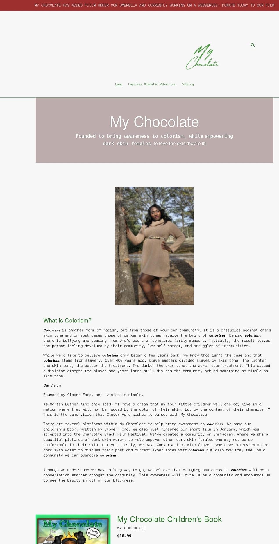 mychocolate.org shopify website screenshot