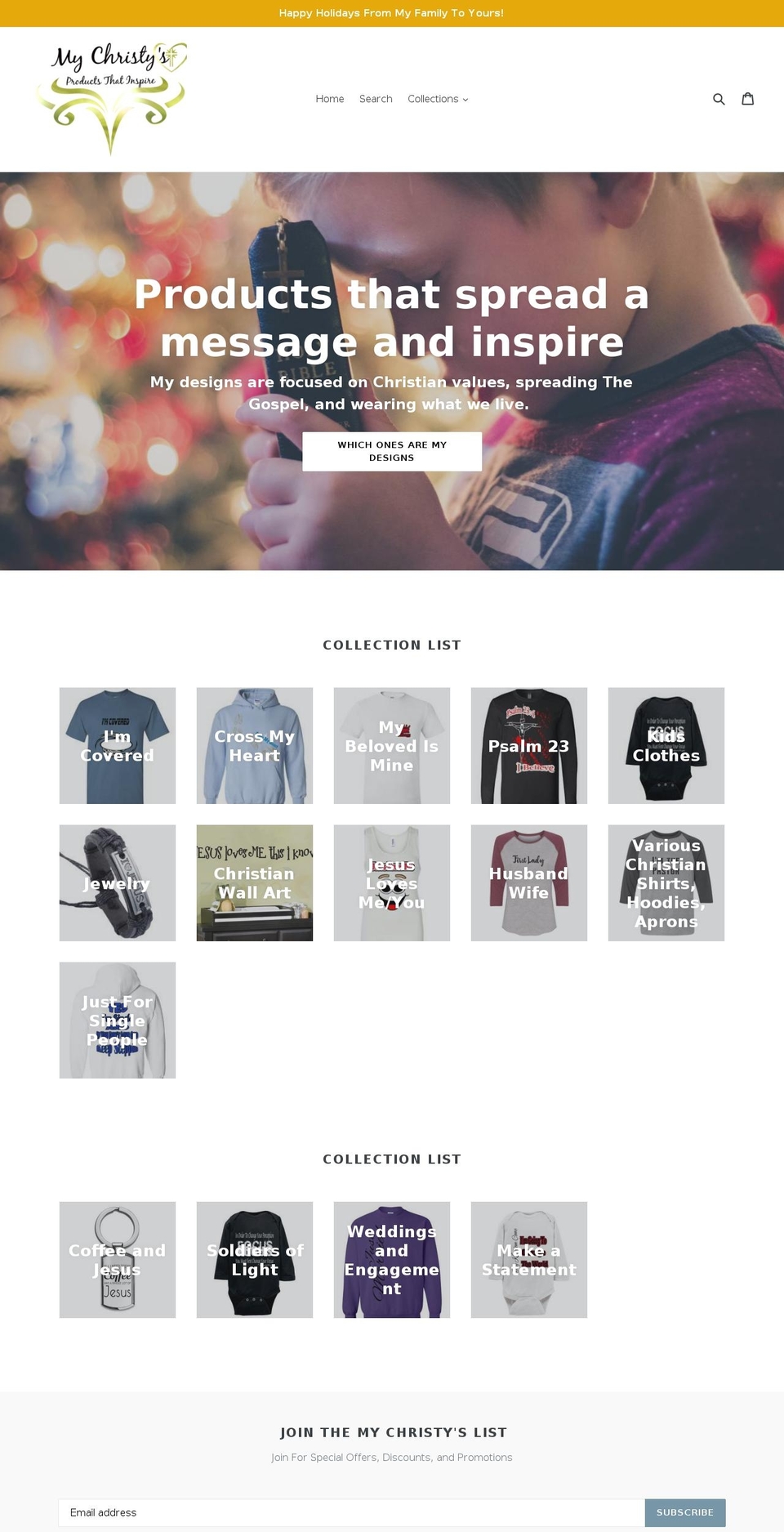 mychristys.com — Shopify storefront screenshot