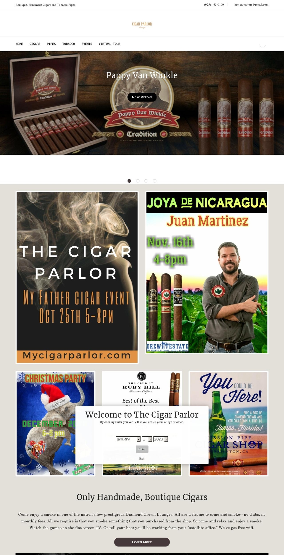 mycigarparlor.com shopify website screenshot