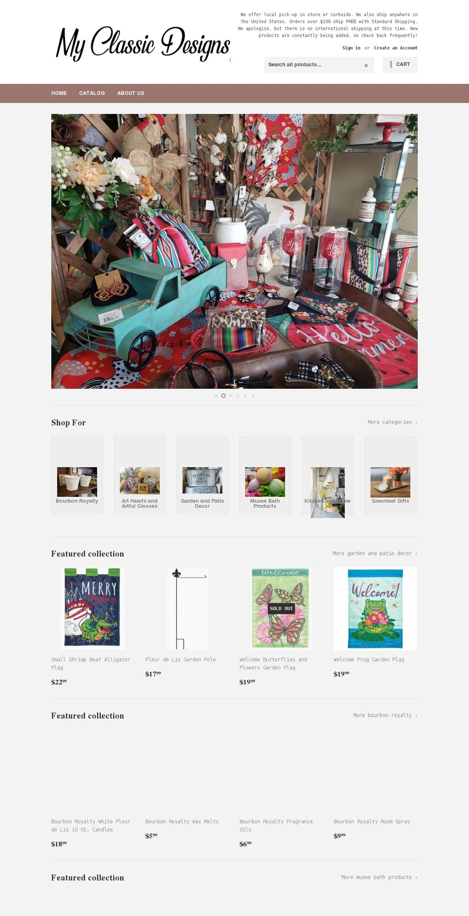 myclassicdesigns.com shopify website screenshot