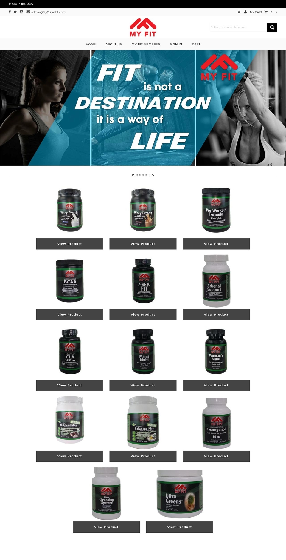 mycleanfit.com shopify website screenshot