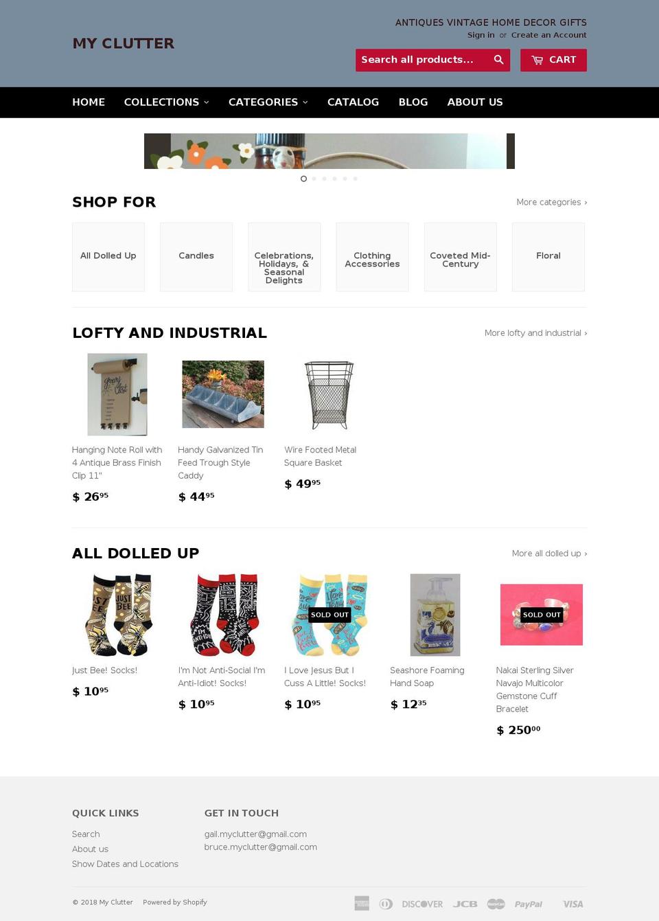 myclutterantiques.com — Shopify storefront screenshot