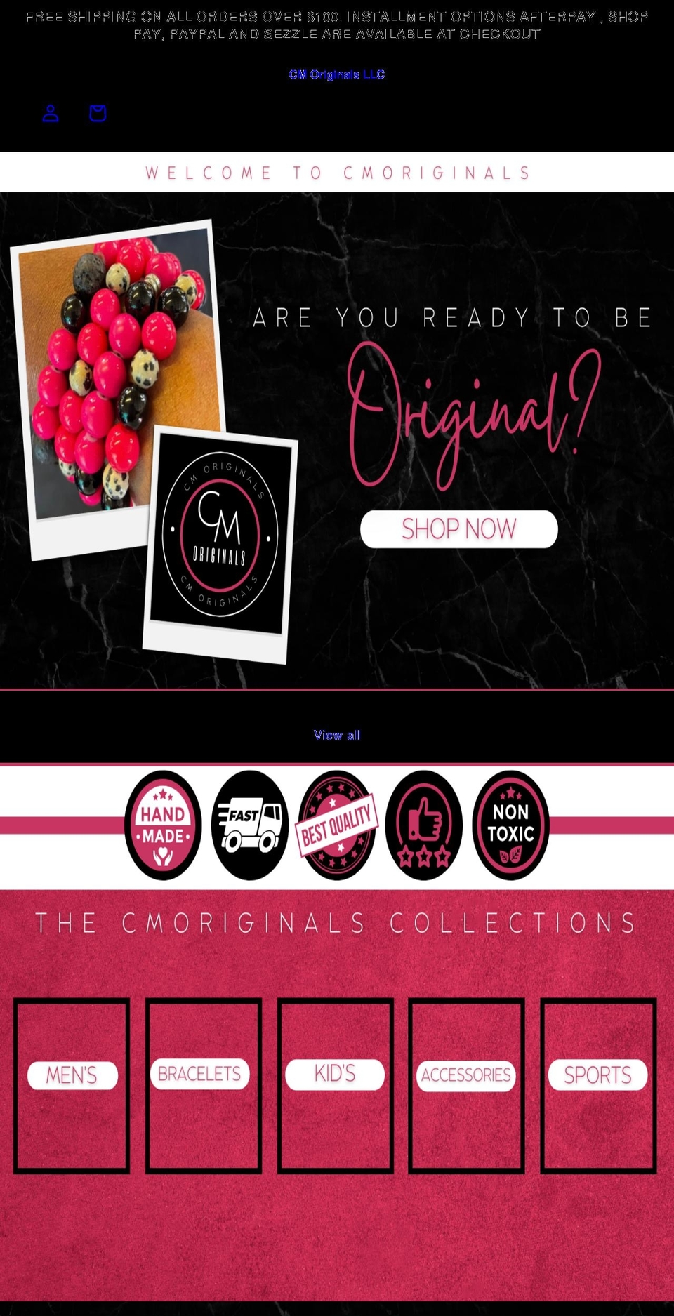 mycmoriginals.com shopify website screenshot