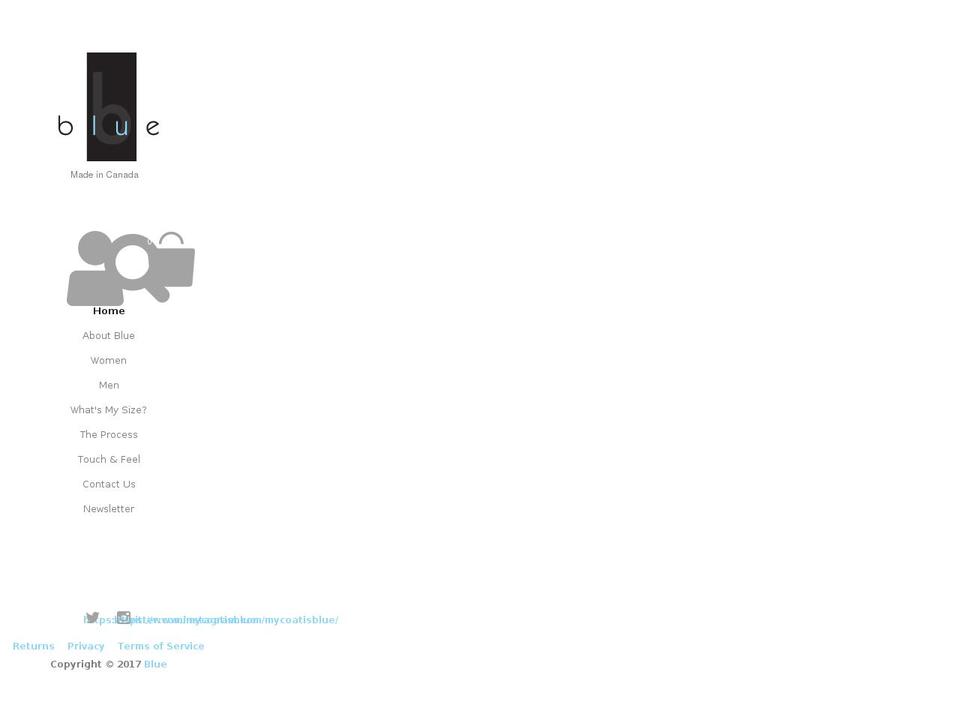 mycoatisblue.com shopify website screenshot