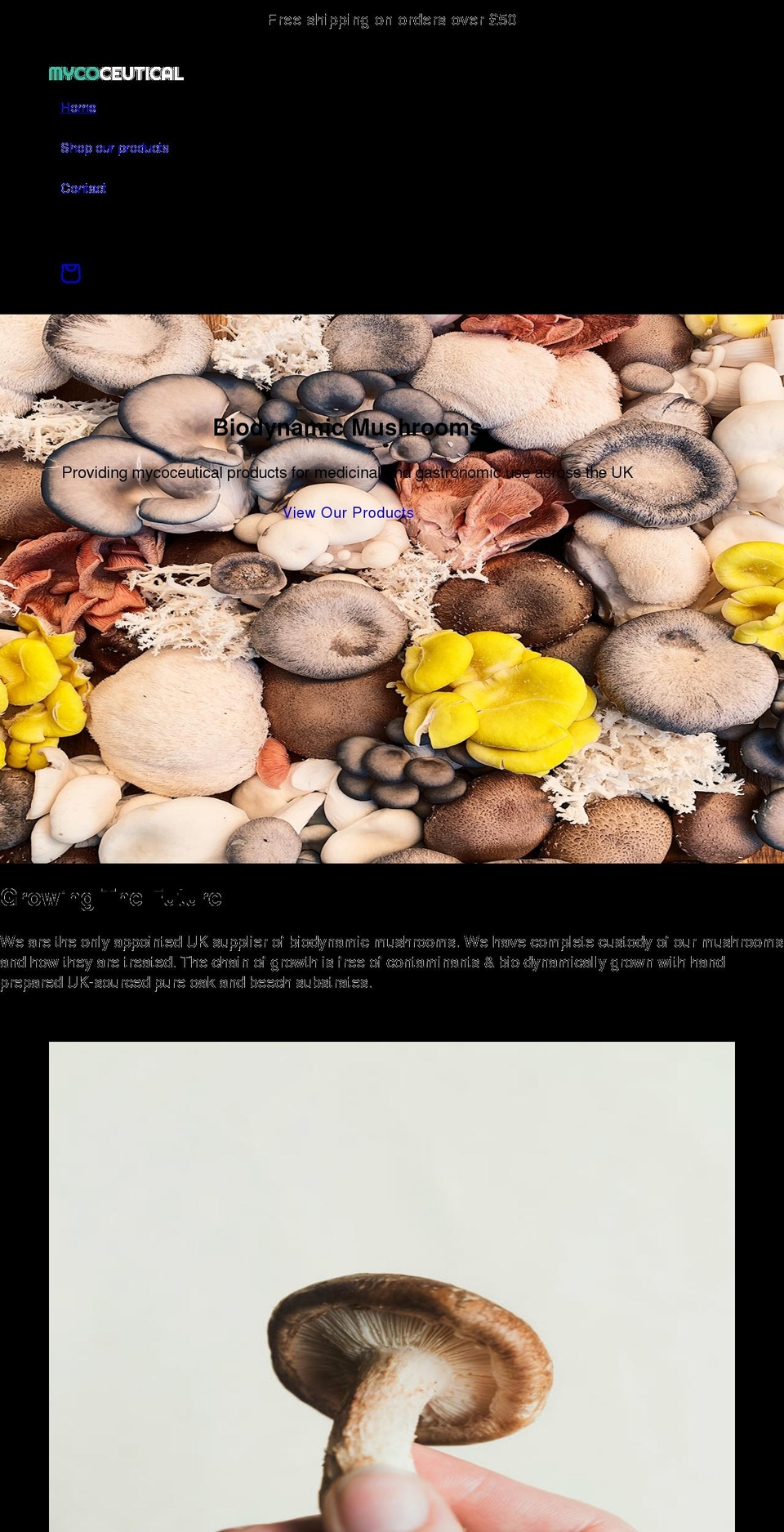 mycoceutical.co.uk shopify website screenshot