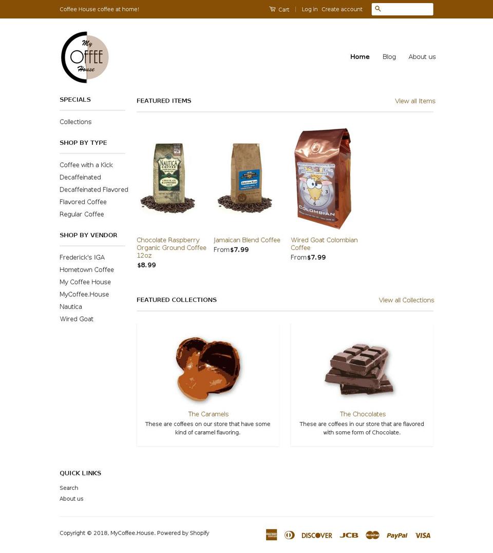 mycoffee.house shopify website screenshot