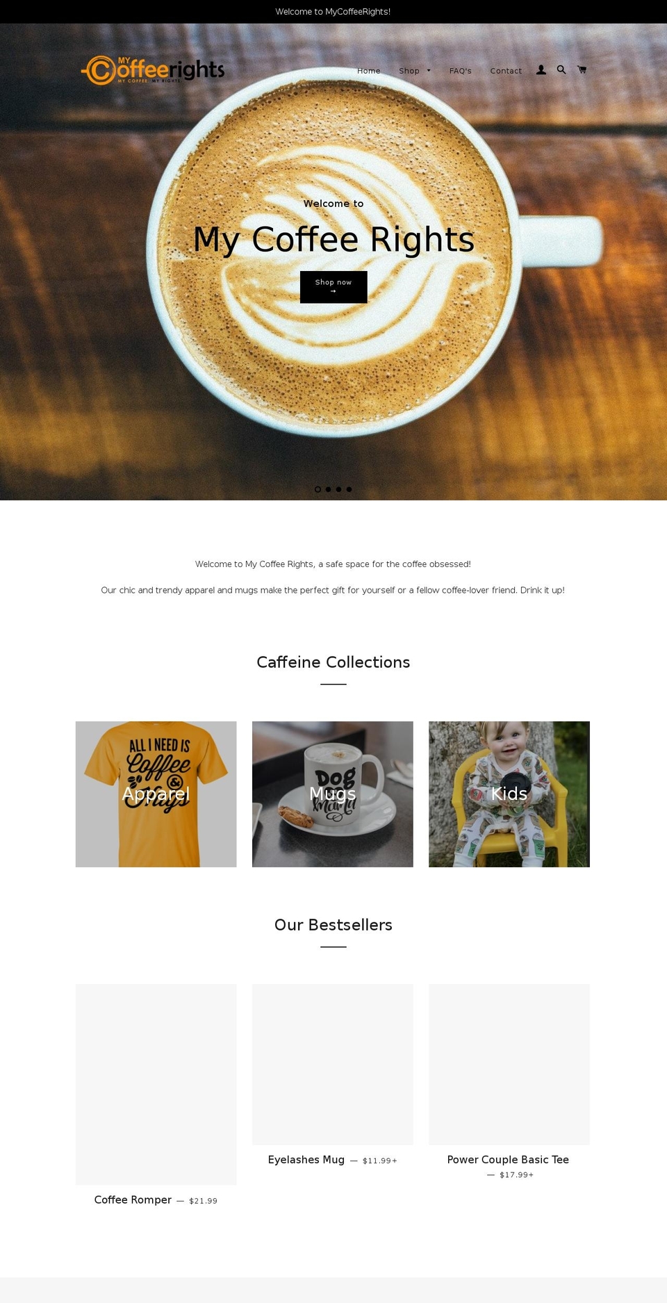 mycoffeerights.com — Shopify storefront screenshot